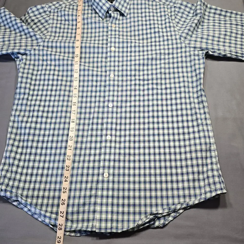 Banana Republic Blue White Plaid Shirt Long Sleeve Button Up Slim Fit Men Size M